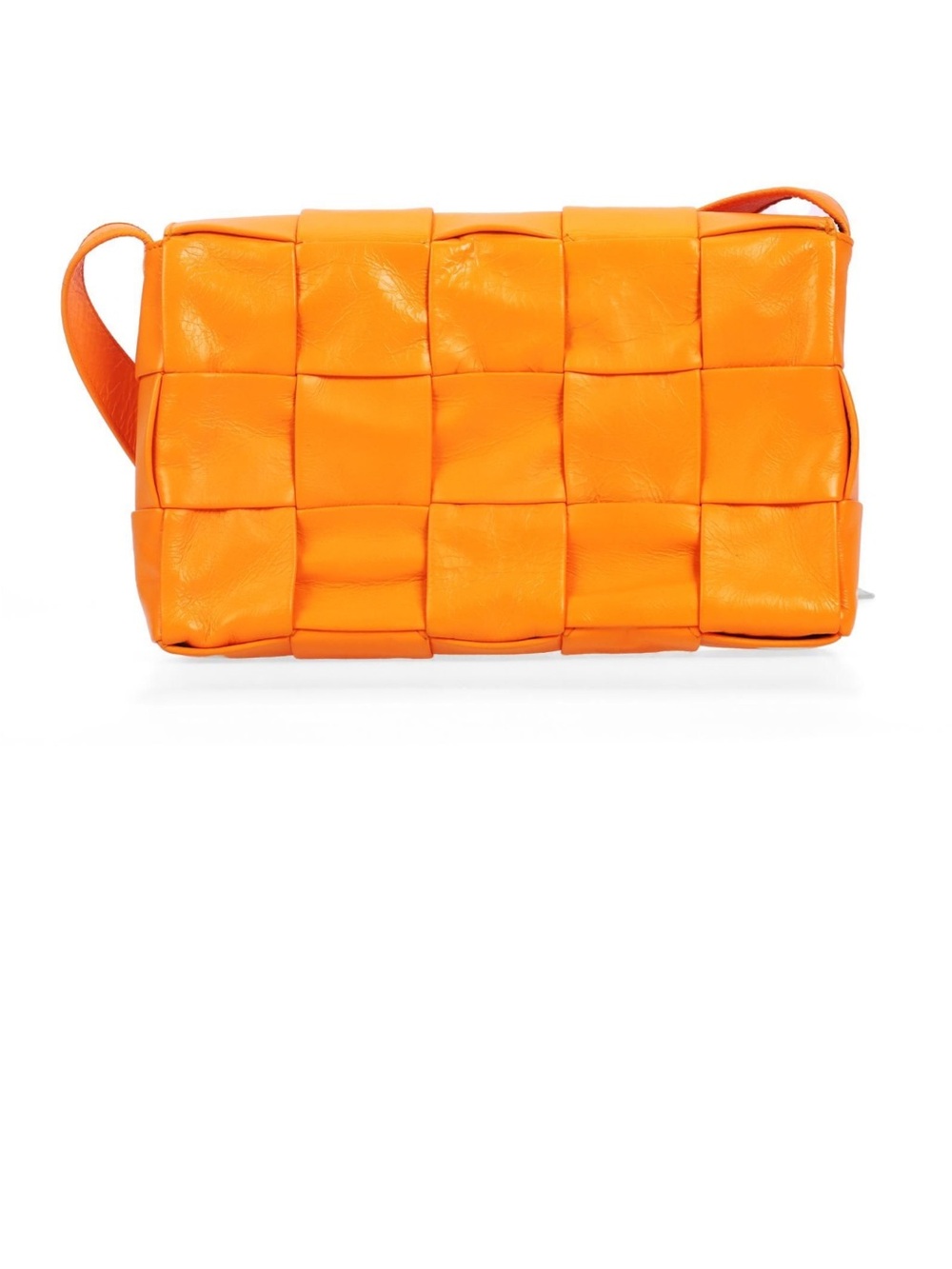 Bottega Veneta Orange Intrecciato Casette Leather Shoulder Bag - Picture 11 of 13